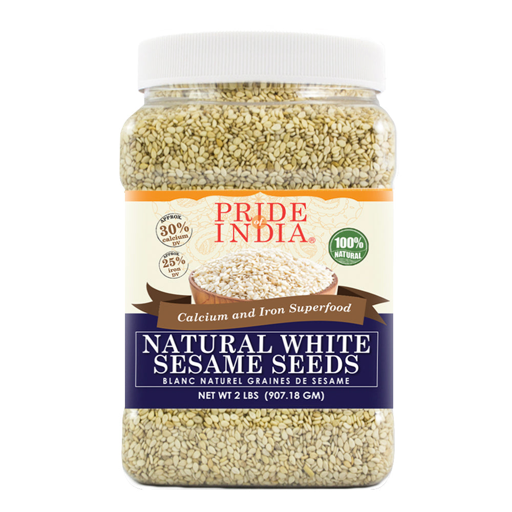 White Sesame Seeds Raw Unhulled - Calcium & Iron Superfood Jar