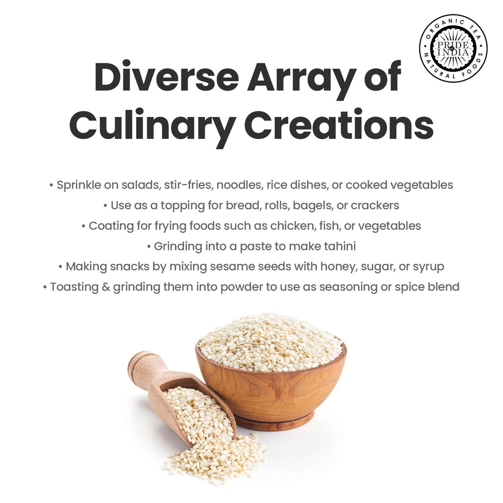 White Sesame Seeds Raw Unhulled - Calcium & Iron Superfood Jar