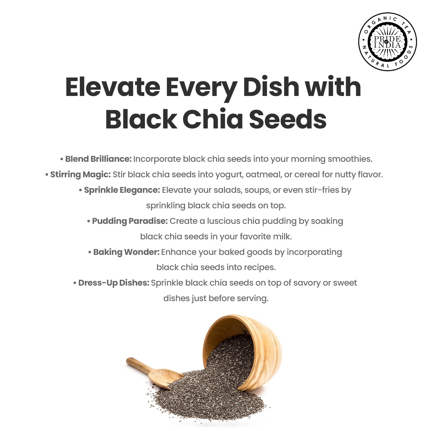 Whole Black Chia Seeds - Omega-3 & Calcium Superfood Jar