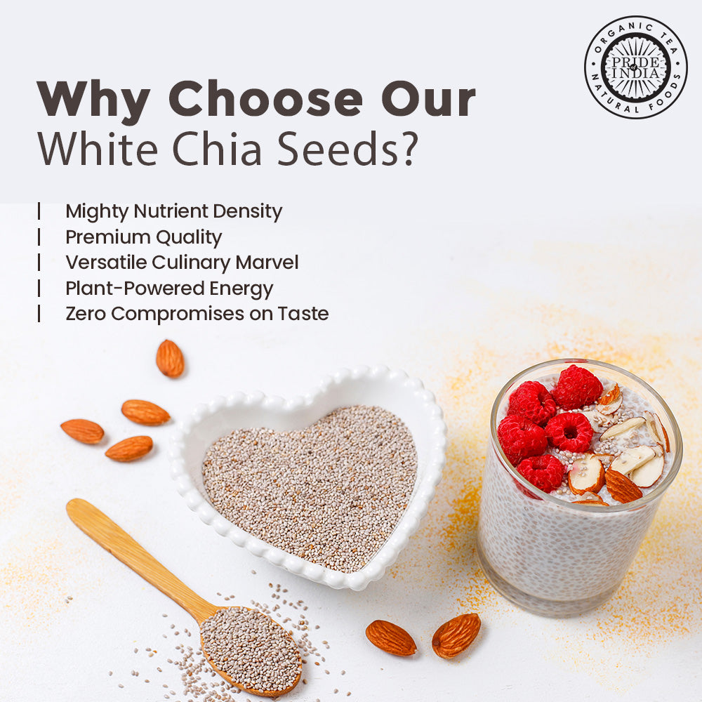 Whole White Chia Seeds - Omega-3 & Calcium Superfood Jar
