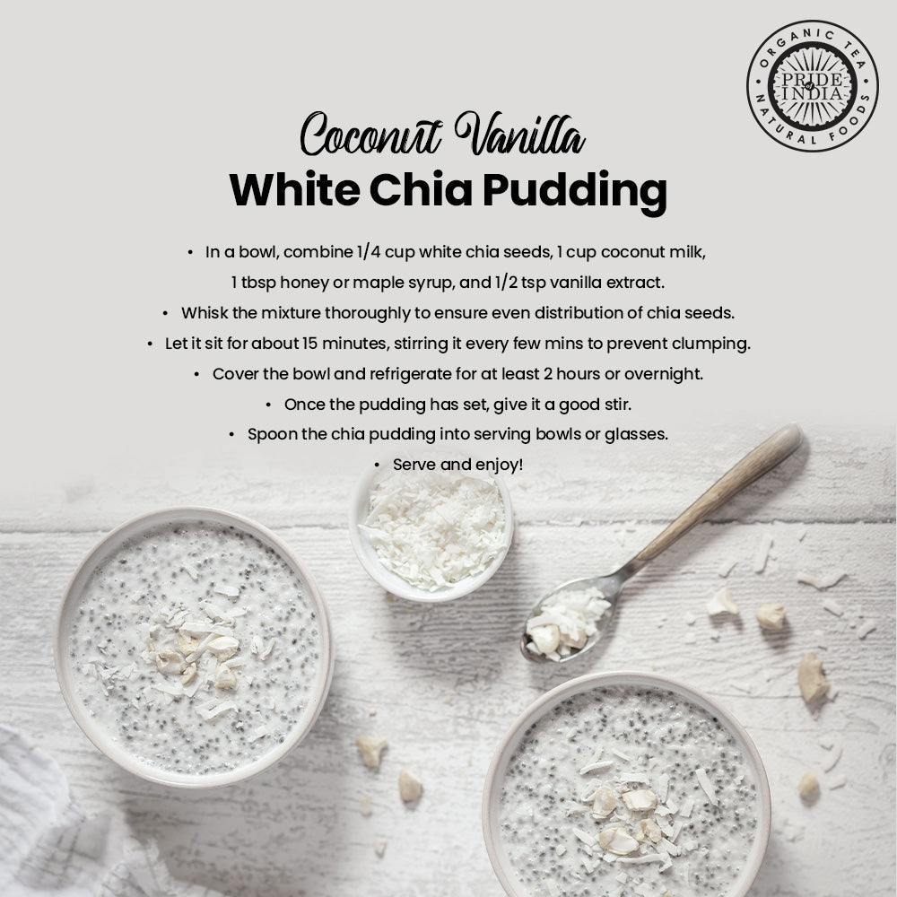 Whole White Chia Seeds - Omega-3 & Calcium Superfood Jar