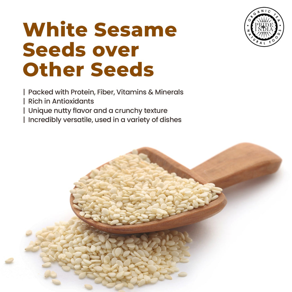 White Sesame Seeds Raw Unhulled - Calcium & Iron Superfood Jar