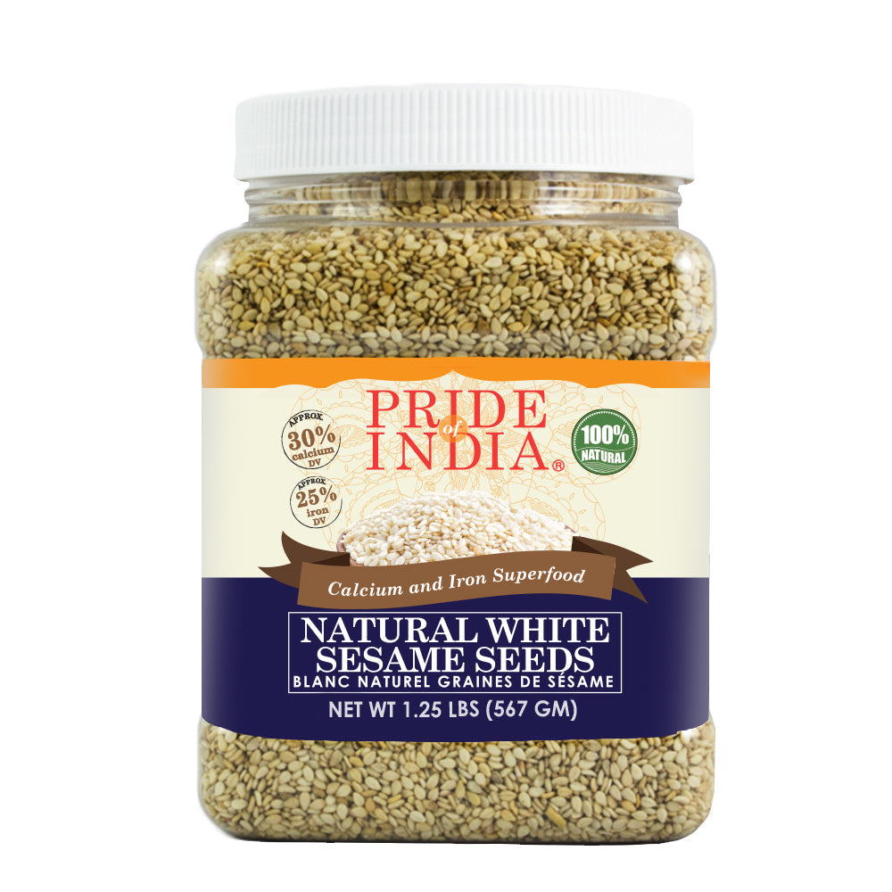 White Sesame Seeds Raw Unhulled - Calcium & Iron Superfood Jar