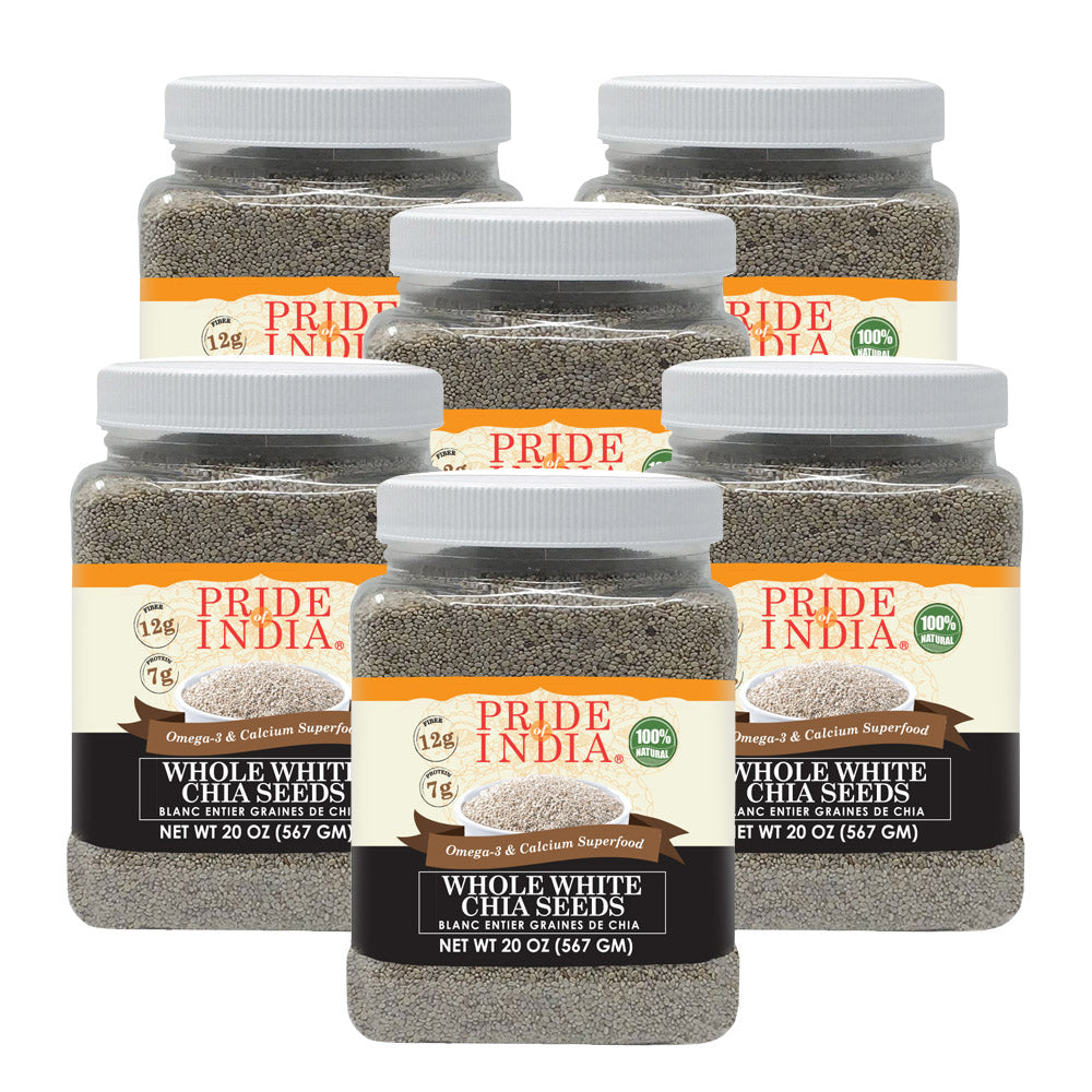 Whole White Chia Seeds - Omega-3 & Calcium Superfood Jar